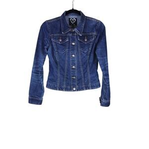XOXO Jean Jacket Vintage 90s Y2K Women’s Medium USA Made Dark Blue Denim